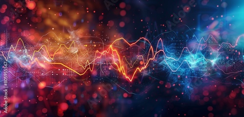 A close-up of a heartbeat monitor displaying a steady rhythm, symbolizing life and vitality.  photo