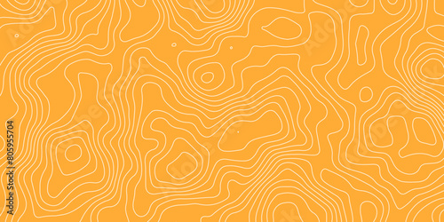 Orange topology topography vector contour map lines photo