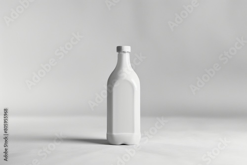 A bottle of milk in minimal white background AI Generated