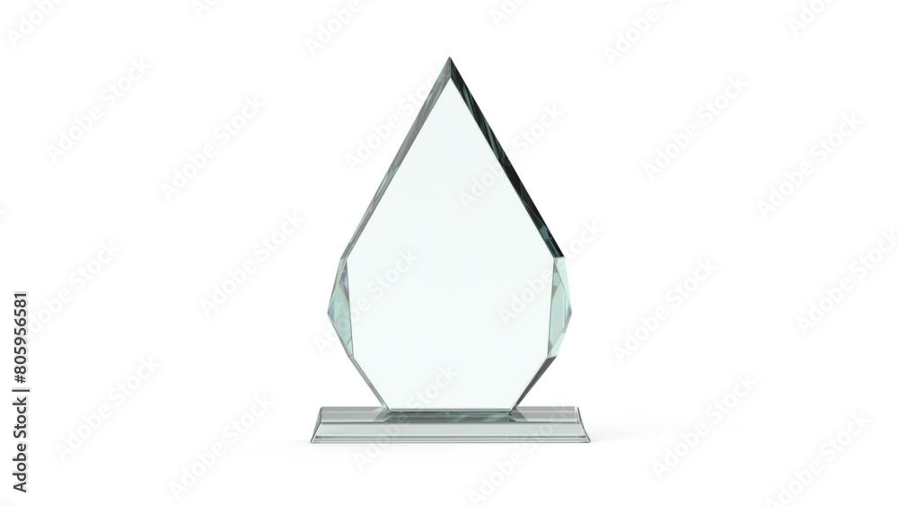 Arrow shaped crystal award on transparent crystal base Arrow shaped crystal award on transparent crystal base