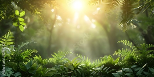 Tropical Forest Panorama  Ideal for Environmental Themes  Spa  or Tourism Wallpaper. Concept Tropical Forest  Environmental Themes  Spa  Tourism Wallpaper  Panoramic Views