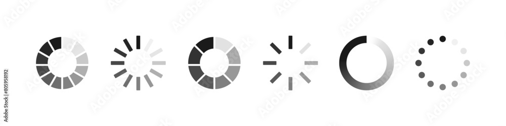 Loading icon set. Load sign on white background. Download, Upload. Vector Loading icon set. Load sign on white background. Download, Upload. Vector