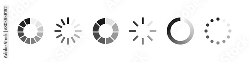 Loading icon set. Load sign on white background. Download, Upload. Vector