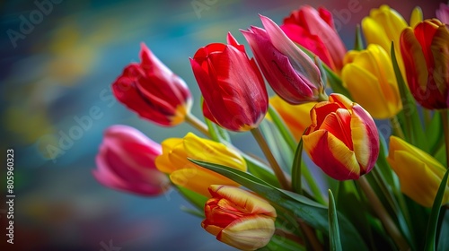 Colorful tulips background design