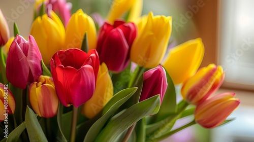 Colorful tulips background design