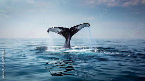 Tail of whale closeup in ocean © Iqra Iltaf