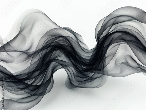 Abstract image with black dynamic swirling lines.