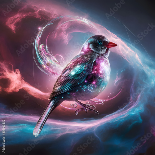 Sparrow made from nebula