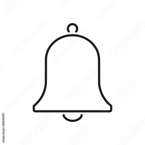 A simple notification outline icon in the form of a bell