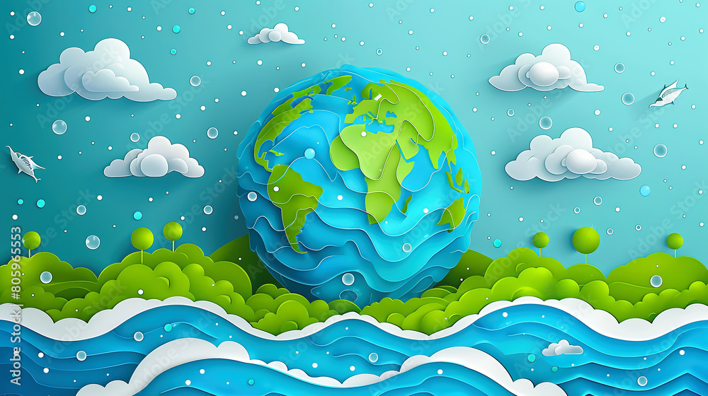 Poster for world environment day. Concept of protection of the earth we live on.
