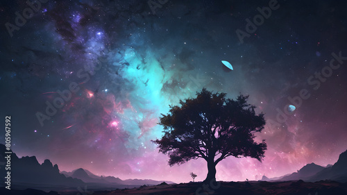 An Adorable Beautiful Midnight Sky At Somewhere Place On Earth