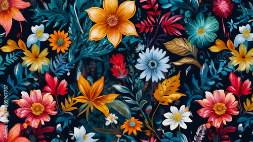 geometrical dupatta design with textured flower background 