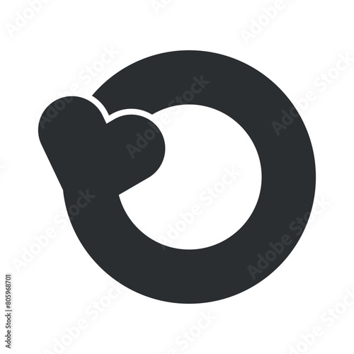 Initial Love Logo combine with letter O vector template