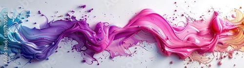 Dynamic abstract background with a mixture of pink and blue oil paint strokes, can be utilized for printed materials such as brochures, flyers, and business cards. photo