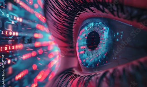 Digital identification by eye pupil generated AI photo