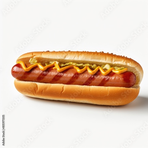 Hot dog sausage isolated on white background