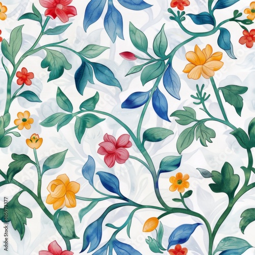 vector seamless patterns of flowers, shangrila photo