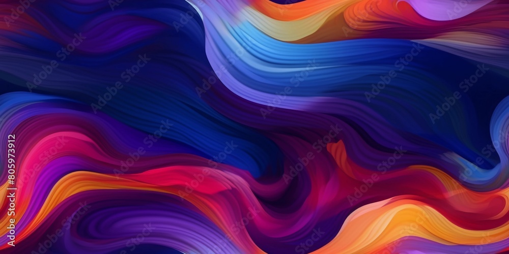 Abstract colorful seamless pattern with waves, in a dynamic neo-traditional style Abstract colorful seamless pattern with waves, in a dynamic neo-traditional style