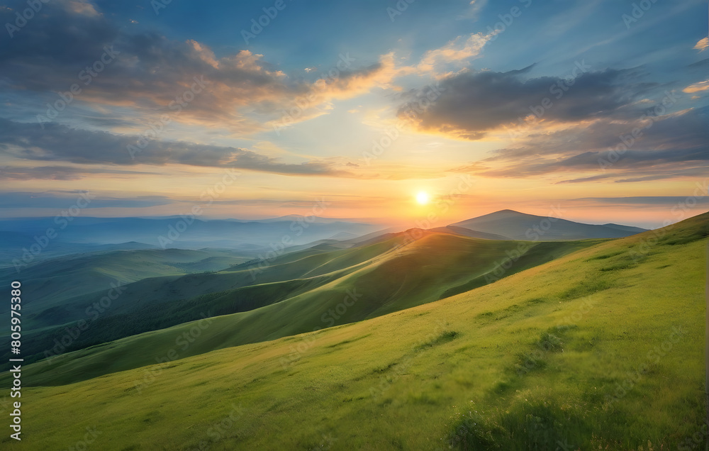 Fototapeta premium sunset in the mountains