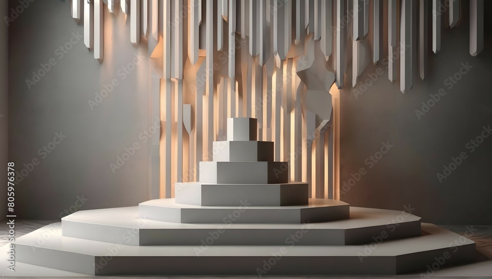 Naklejka premium geometric light podium 3d background