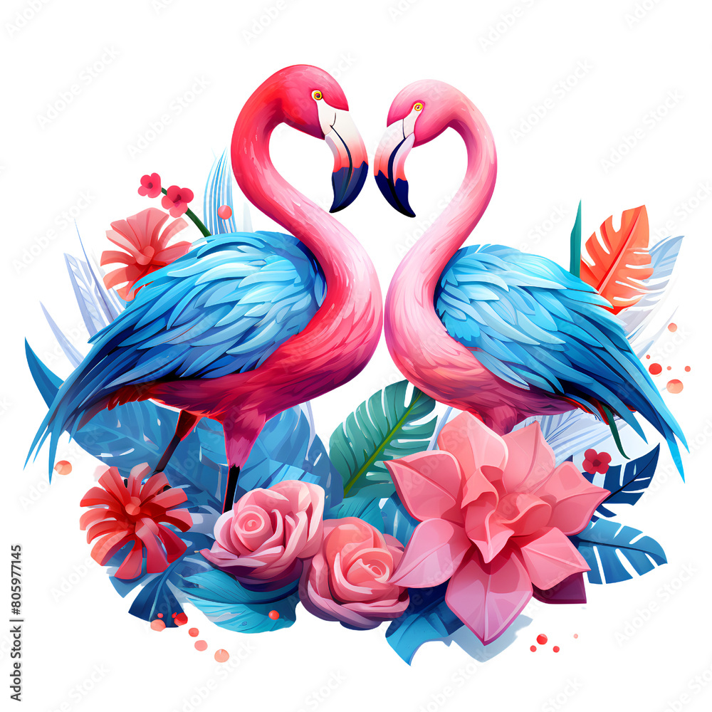 Obraz premium two pink flamingos