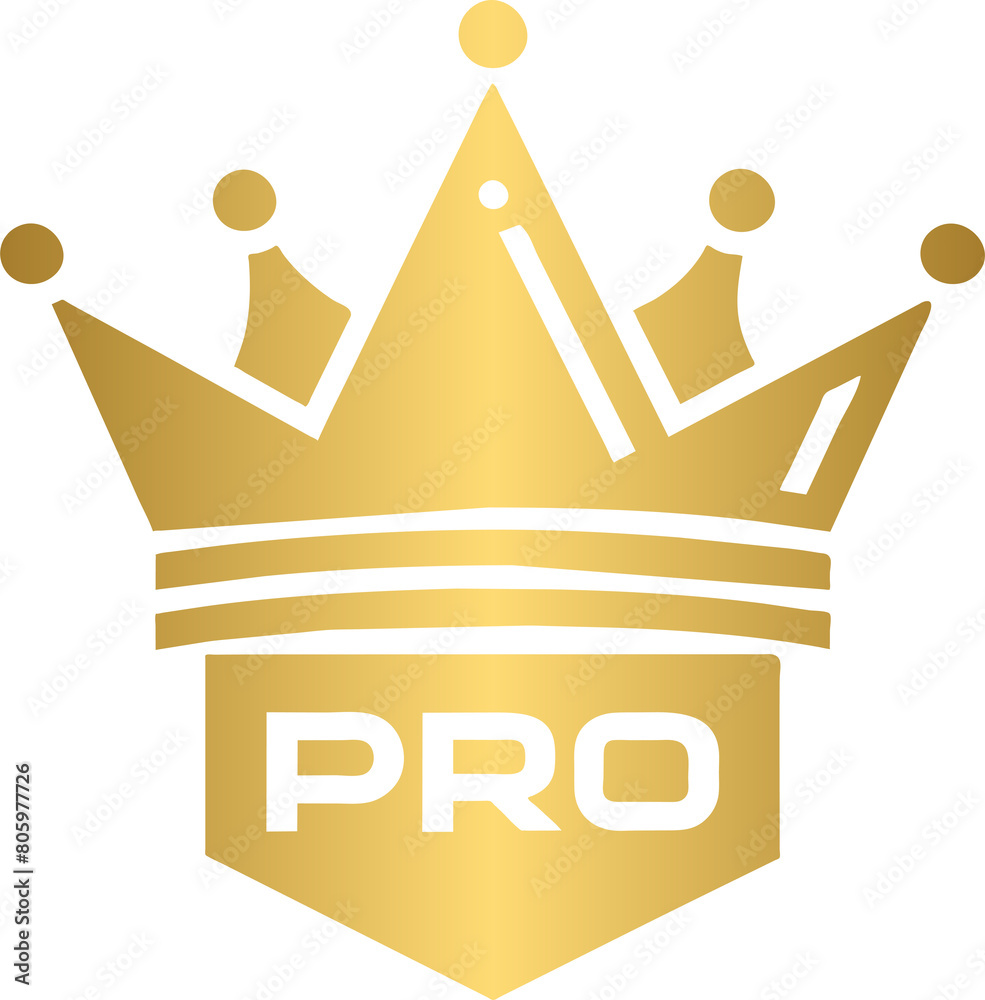 Golden Pro with crown, member, subscription Golden Pro with crown, member, subscription