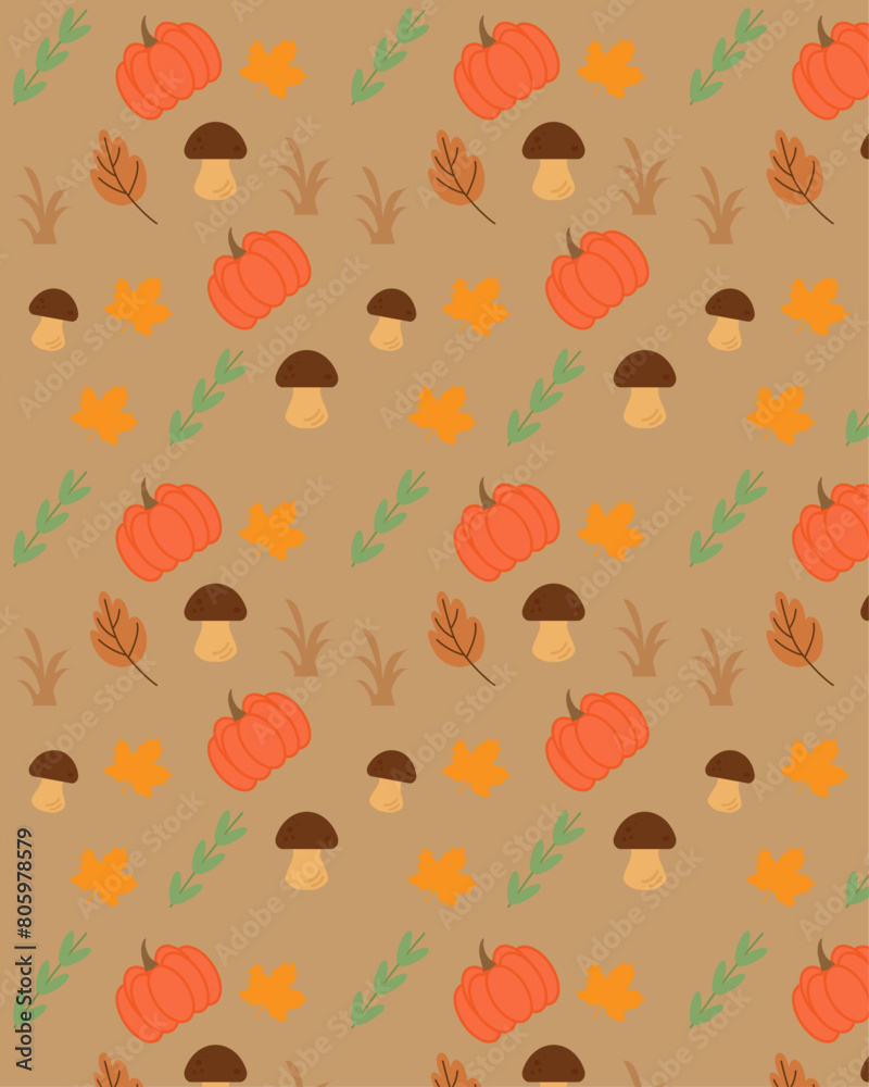 Autumn leaves seamless pattern wallpaper image Autumn leaves seamless pattern wallpaper image