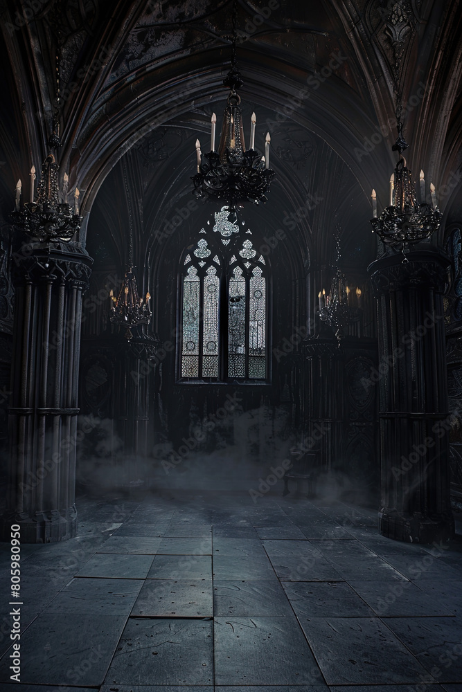 Gothic Studio Hintergrund, düsterer Hintergrund mit mystischer Atmosphäre