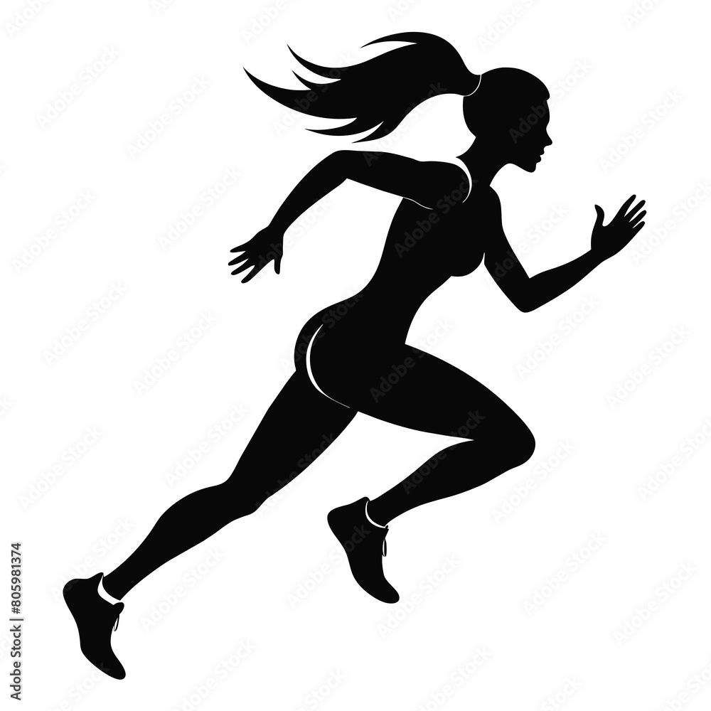 Running woman silhouette illustration