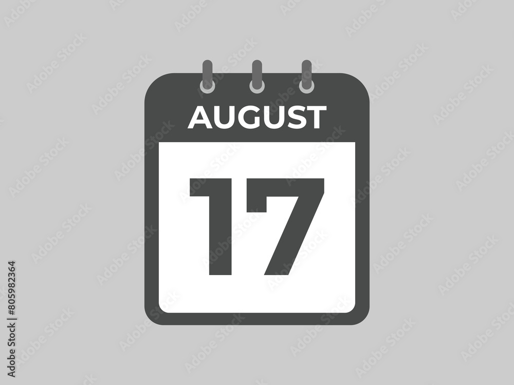 MobileAugust 17 calendar reminder. 17 August daily calendar icon template. Calendar 17 August icon Design template. Vector illustration
MobileAugust 17 calendar reminder. 17 August daily calendar icon template. Calendar 17 August icon Design template. Vector illustration