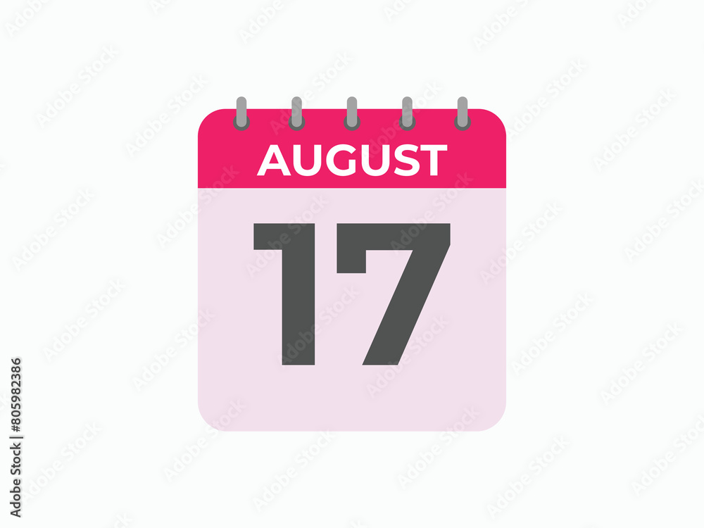 MobileAugust 17 calendar reminder. 17 August daily calendar icon template. Calendar 17 August icon Design template. Vector illustration
MobileAugust 17 calendar reminder. 17 August daily calendar icon template. Calendar 17 August icon Design template. Vector illustration