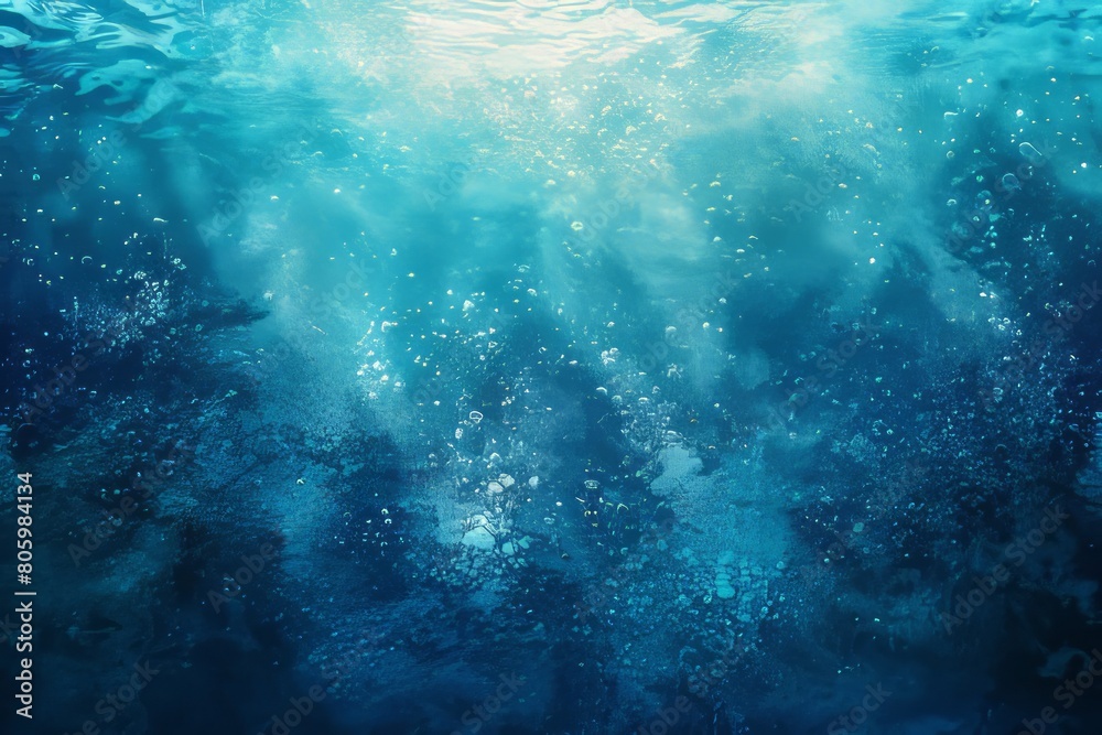 Fototapeta premium Aqua aquamarine grainy color gradient background glowing noise texture cover header poster design