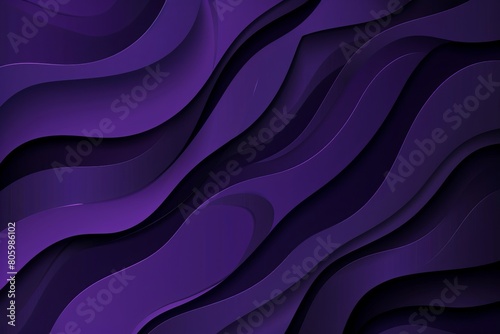 Dark violet paper waves abstract banner design. Elegant wavy vector background
