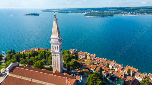Rovinj, a picturesque coastal town on the Istrian peninsula of Croatia, is a dreamy destination for summer vacations, and when captured by drone, its beauty truly shines photo