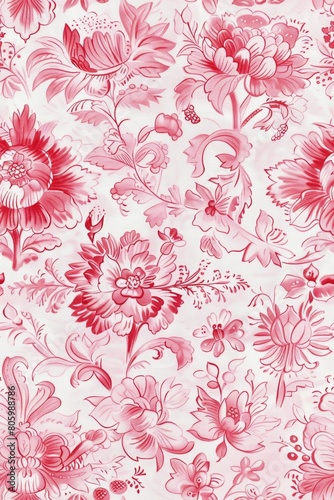 Wallpaper Mural Watercolor Seamless pattern with pink and white Torontodigital.ca