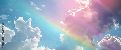 Rainbow coloured sky background
