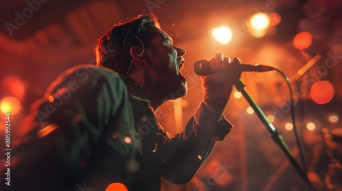 man singin in a mic