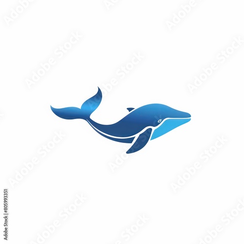blue whale logo in white background