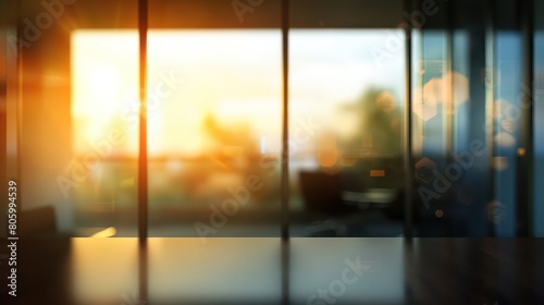 blurred office with windows