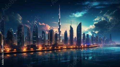 A stunning digital painting of a futuristic cityscape © PARALOGIA