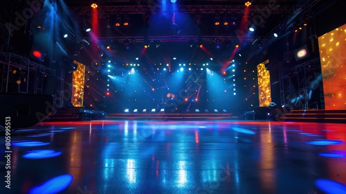  live studio stage with lights shining