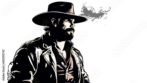 AI Generated Illustration | Iconic Silhouette Amidst the Wild West