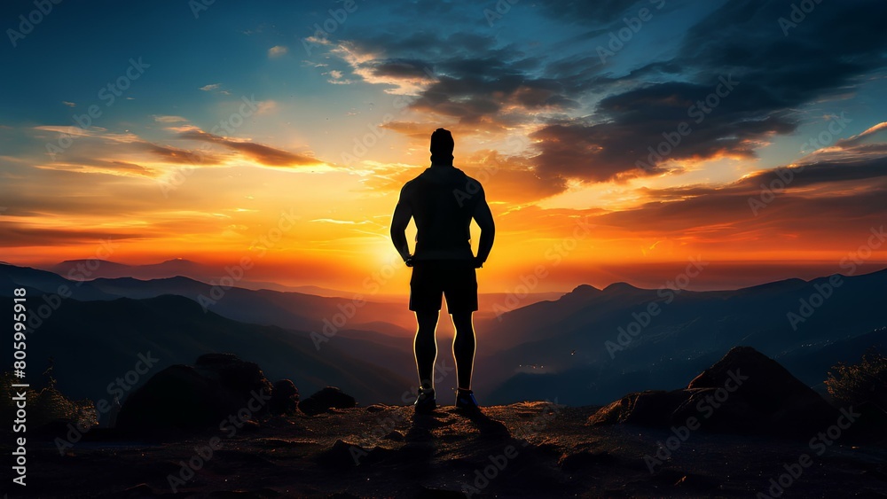 Grief in Motion | Portrait of a Sad Athlete. AI generated Illustration Grief in Motion | Portrait of a Sad Athlete. AI generated Illustration