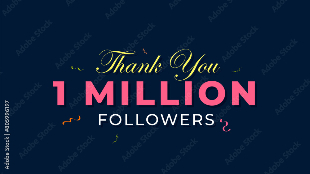 1 Million Follower Thank You Vector Design 1 Million Follower Thank You Vector Design