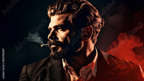 Digital Dandy | AI-Rendered Illustration of a Gentleman Enjoying a Cigarette