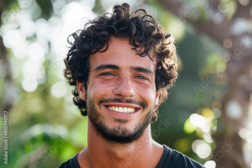 Portrait of a smiling joyful handsome man. High quality photo