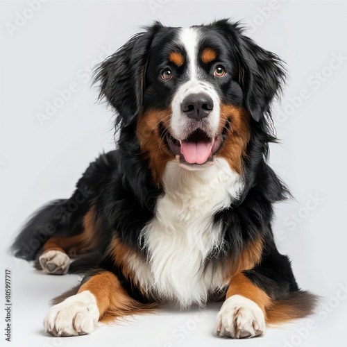 happy mountain dog, white background