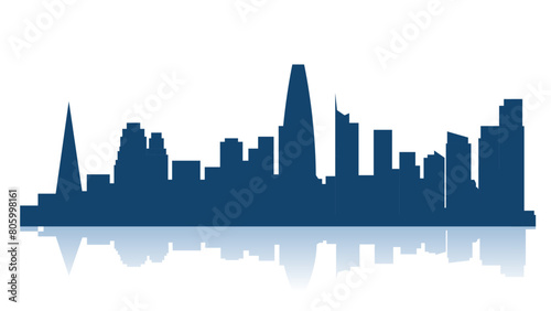 City Skyline Background Vector of San Fransisco. San Fransisco City Scape Background design. Building Silhouette background