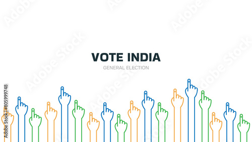 Vote India General Elections. Indian Loksabha Election Vote Vector Design Illustration.