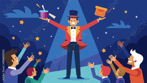 The magician used his manipulation magic to make the audience believe they were floating in air causing gasps and cheers..